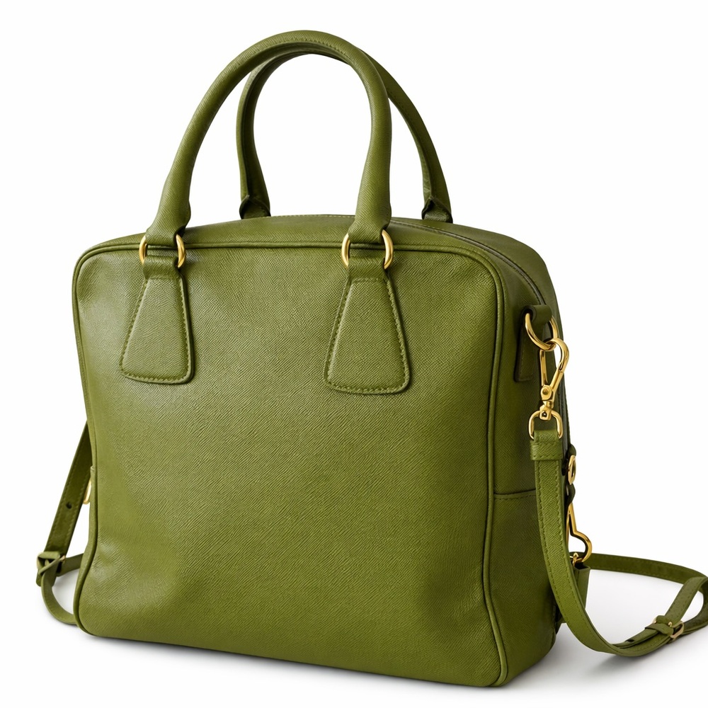 Prada Saffiano Lux Convertible Top Handle Bag – Green - Picture 5 of 8